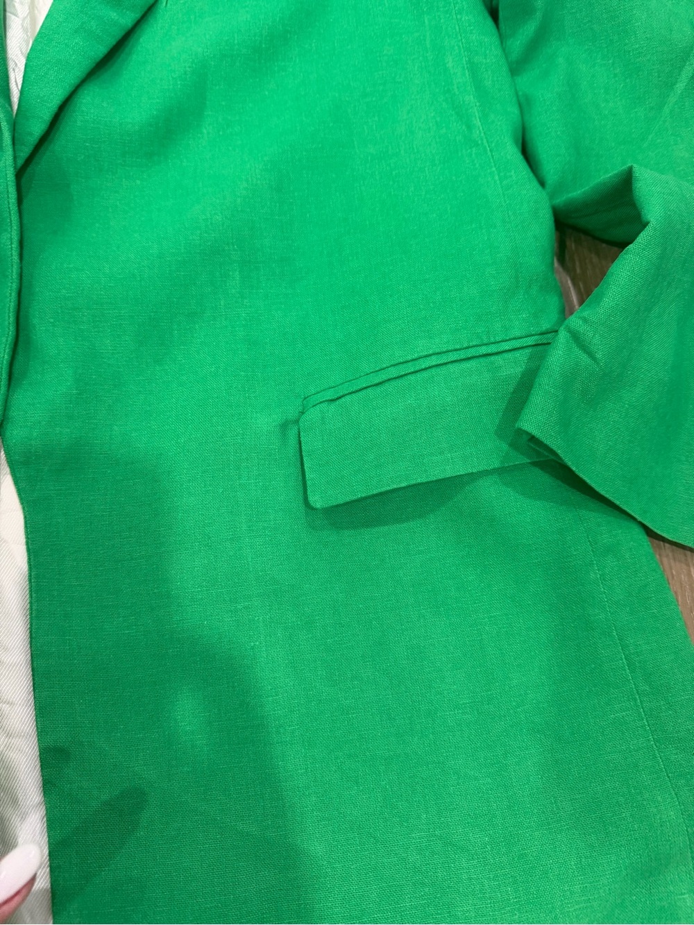 Zara Vibrant Green Open-Front Blazer Jacket - Picture 3 of 9